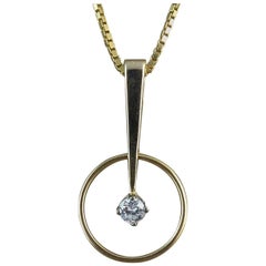 Pendentif moderne avec diamant de 0::20 carat en or jaune avec chaîne