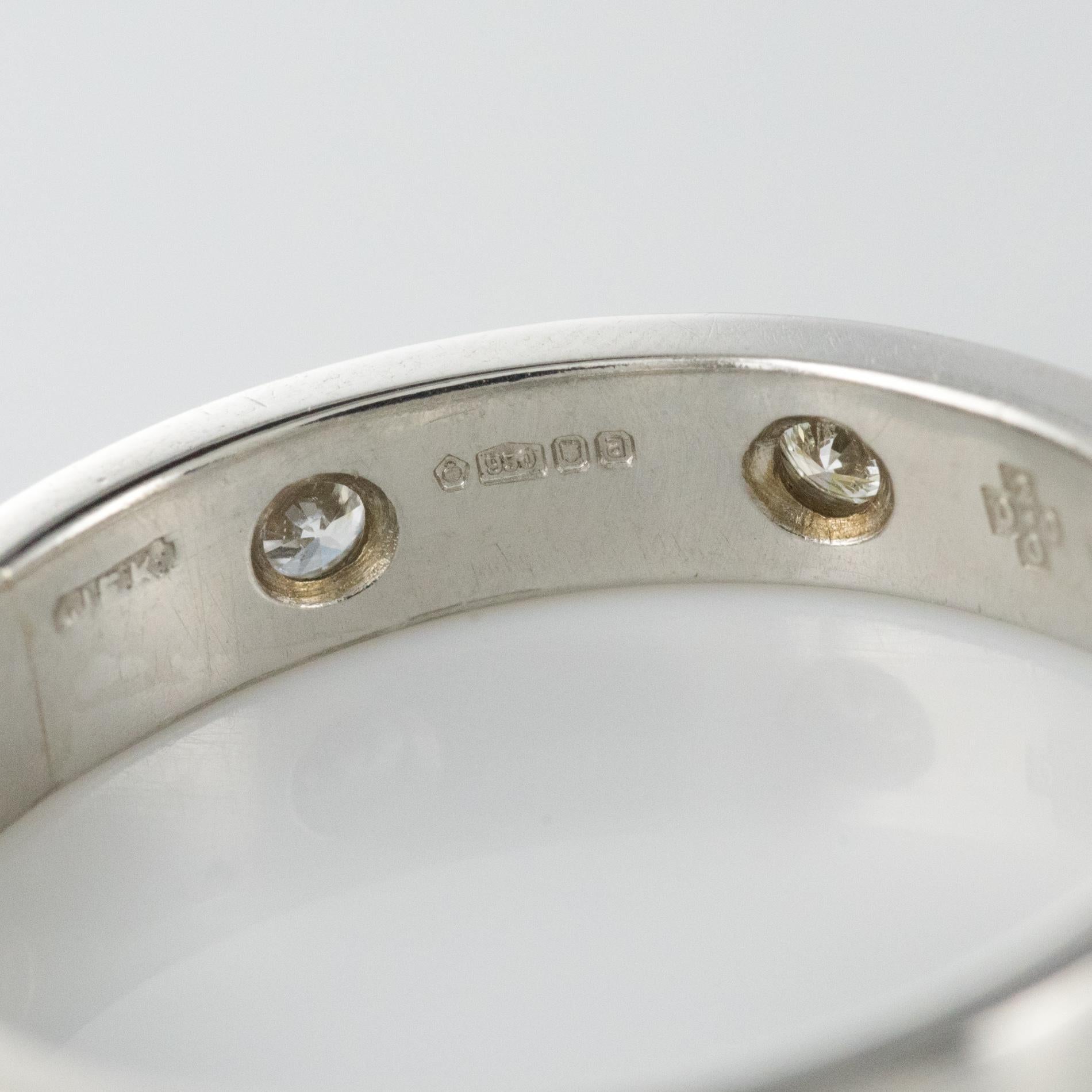 Modern 0.24 Carat Diamond Platinum Band Wedding Ring For Sale 6