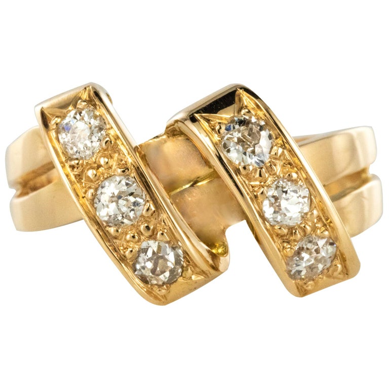 Modern 0.25 Carat Diamonds Loops 18 Karat Rose Gold Ring at 1stDibs