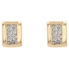 Modern 0, 32 Carat Diamonds 18 Karat Yellow Gold Stud Earrings
