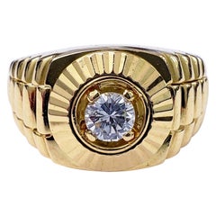 Modern 0.45 Carat Diamond Rolex President Design 18 Karat Gold Ring