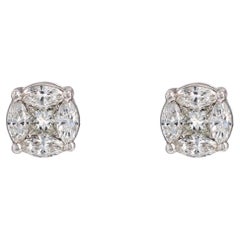 Moderne 0,54 Karat Diamant-Ohrstecker aus 18 Karat Weißgold