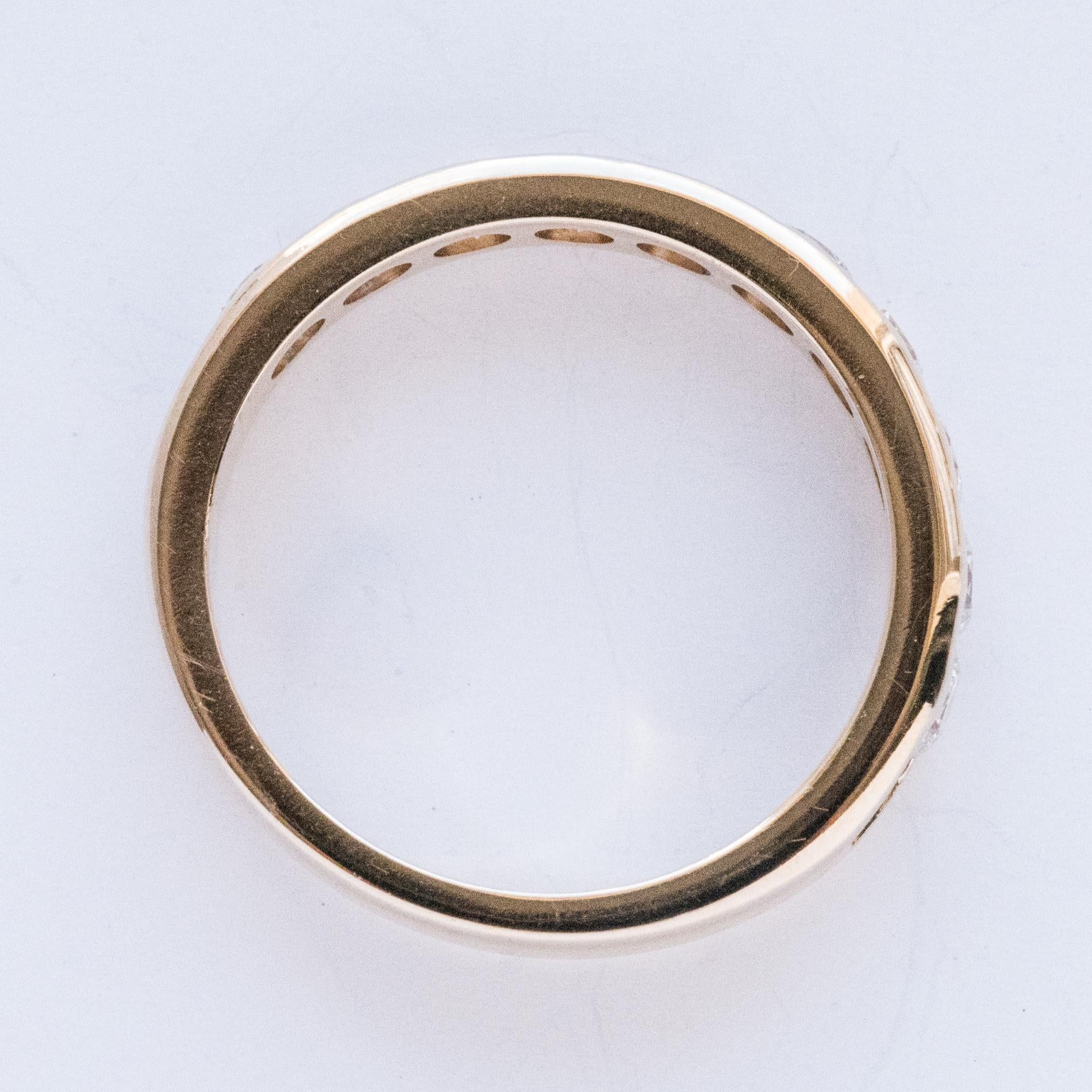 Modern 0.80 Carat Diamonds 14 Karat Yellow Gold Half Wedding Ring 9