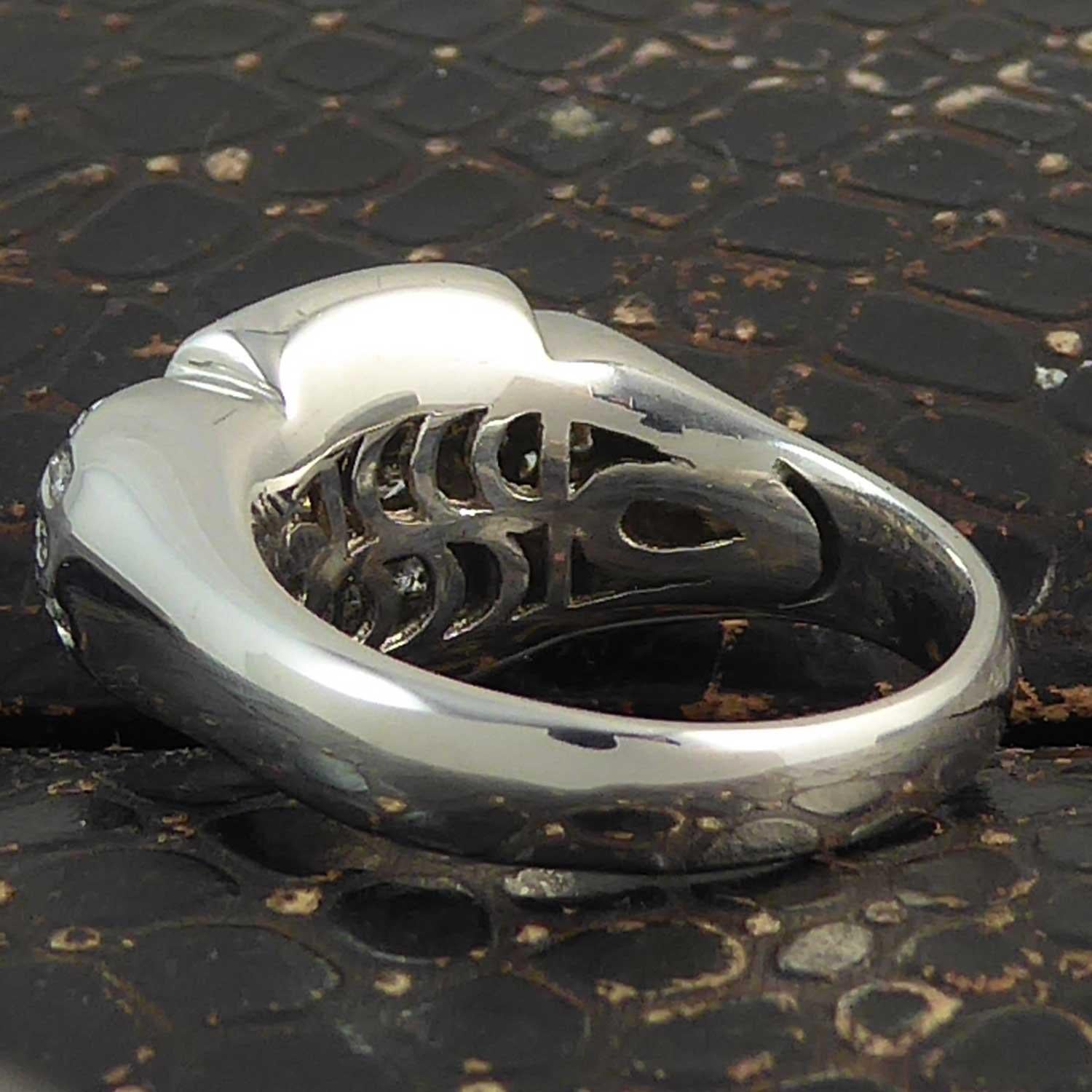 Modern 0.83 Carat Diamond Cluster Ring, 18 Carat White Gold, Avant Guarde Design 1