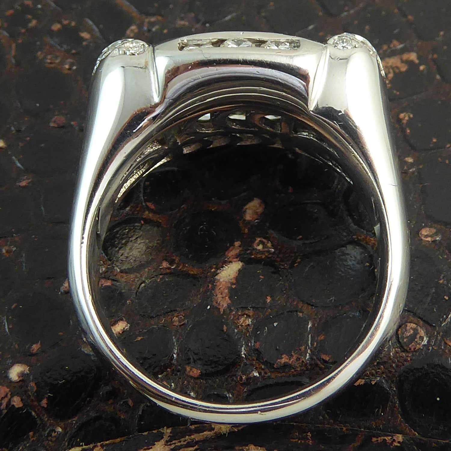 Modern 0.83 Carat Diamond Cluster Ring, 18 Carat White Gold, Avant Guarde Design 3