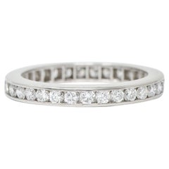 Modern 0.96 Carat Diamond Platinum Eternity Wedding Band Ring