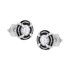 Modern 1 Cttw Diamond 4-Prong Solitaire Stud Earrings in .925 Sterling Silver