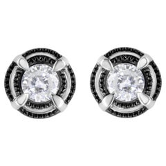 Pendientes de plata de ley 925 con solitario de 4 puntas y un diamante moderno de 1 qt
