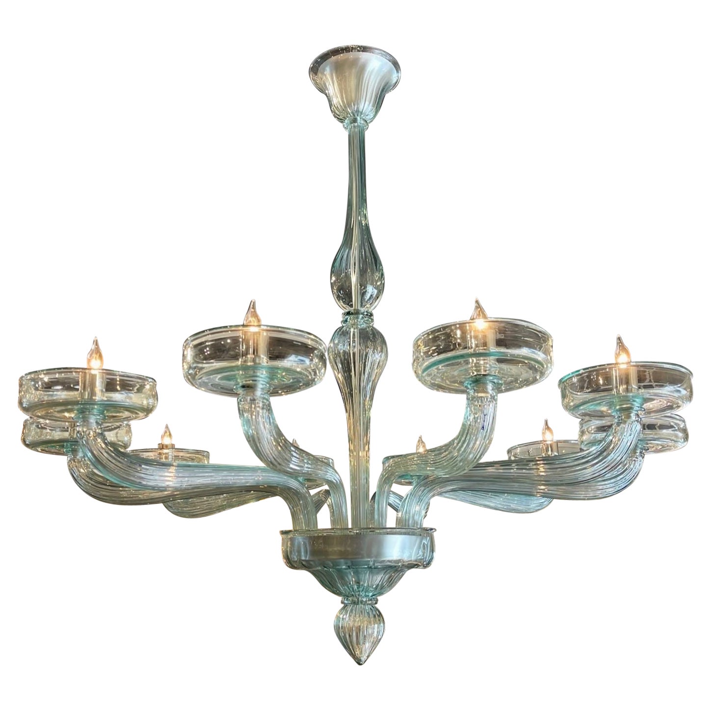 Lampadario moderno a 10 luci in verde Fontina
