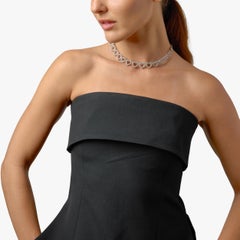 Modernes 10,00 Karat rundes Brillantschliff-Diamant-Herzcollier aus Weißgold