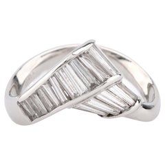 Modern 1.01 Carat Baguette Cut Diamond Platinum Ring