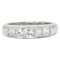 Modern 1.02 Carats Princess Diamond Platinum Channel Band Ring