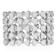Modern  10.25cts Diamond Triangle Link 18K Gold Wide Bracelet