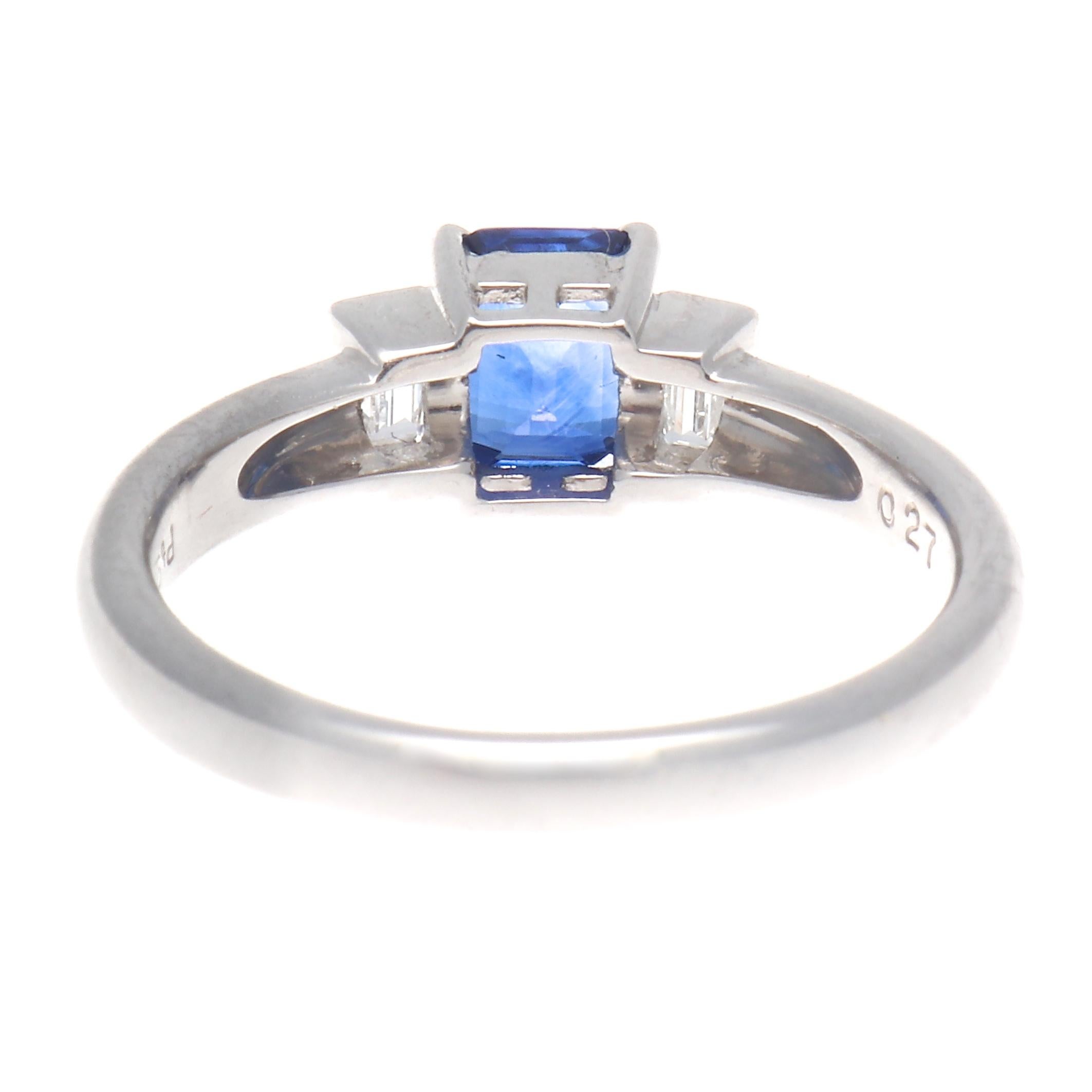 Women's Modern 1.06 Carat Sapphire Diamond Platinum Ring