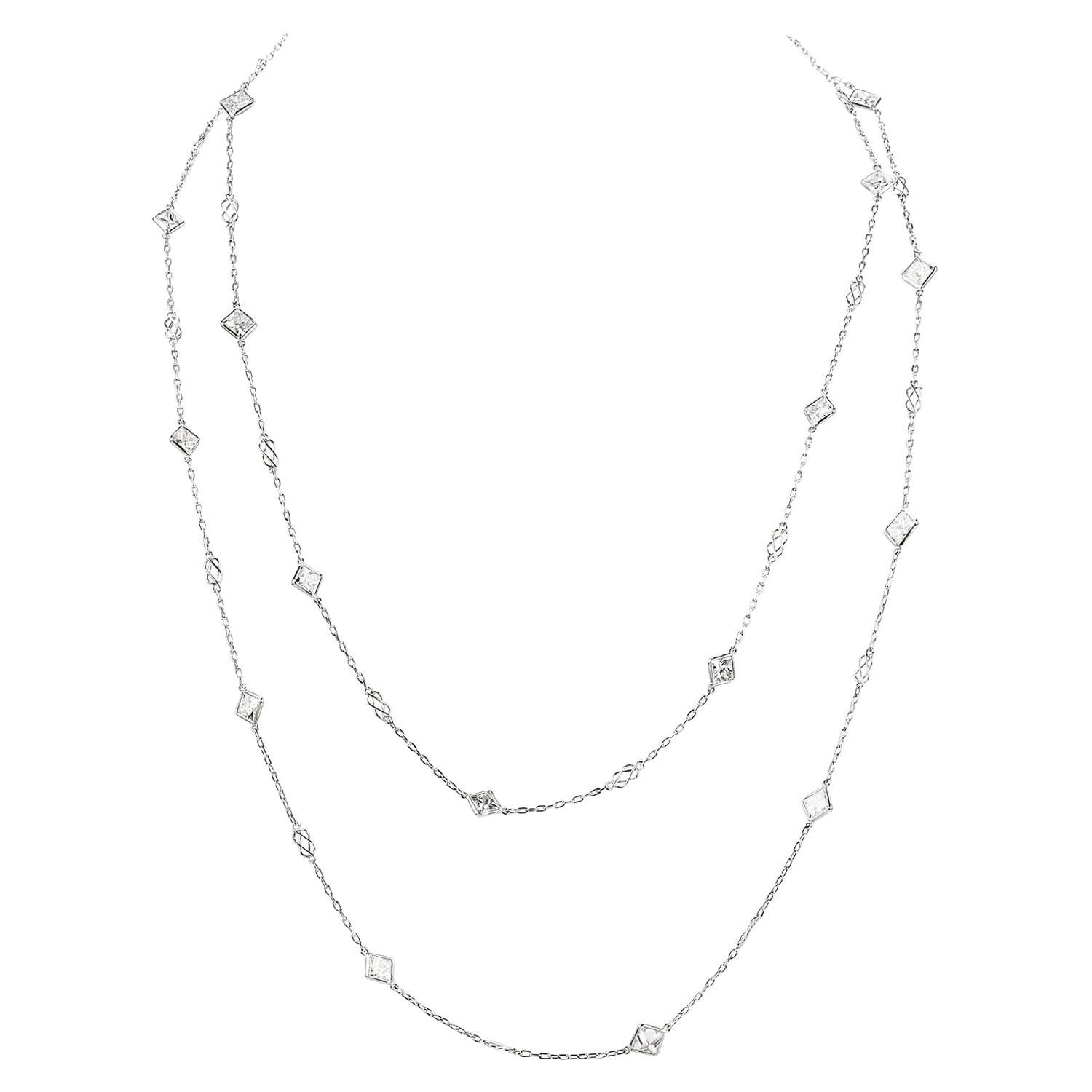 Diamonds by the Yard Necklace Approximate 70 Carat Platinum and Diamond Chain For Sale at 1stDibs