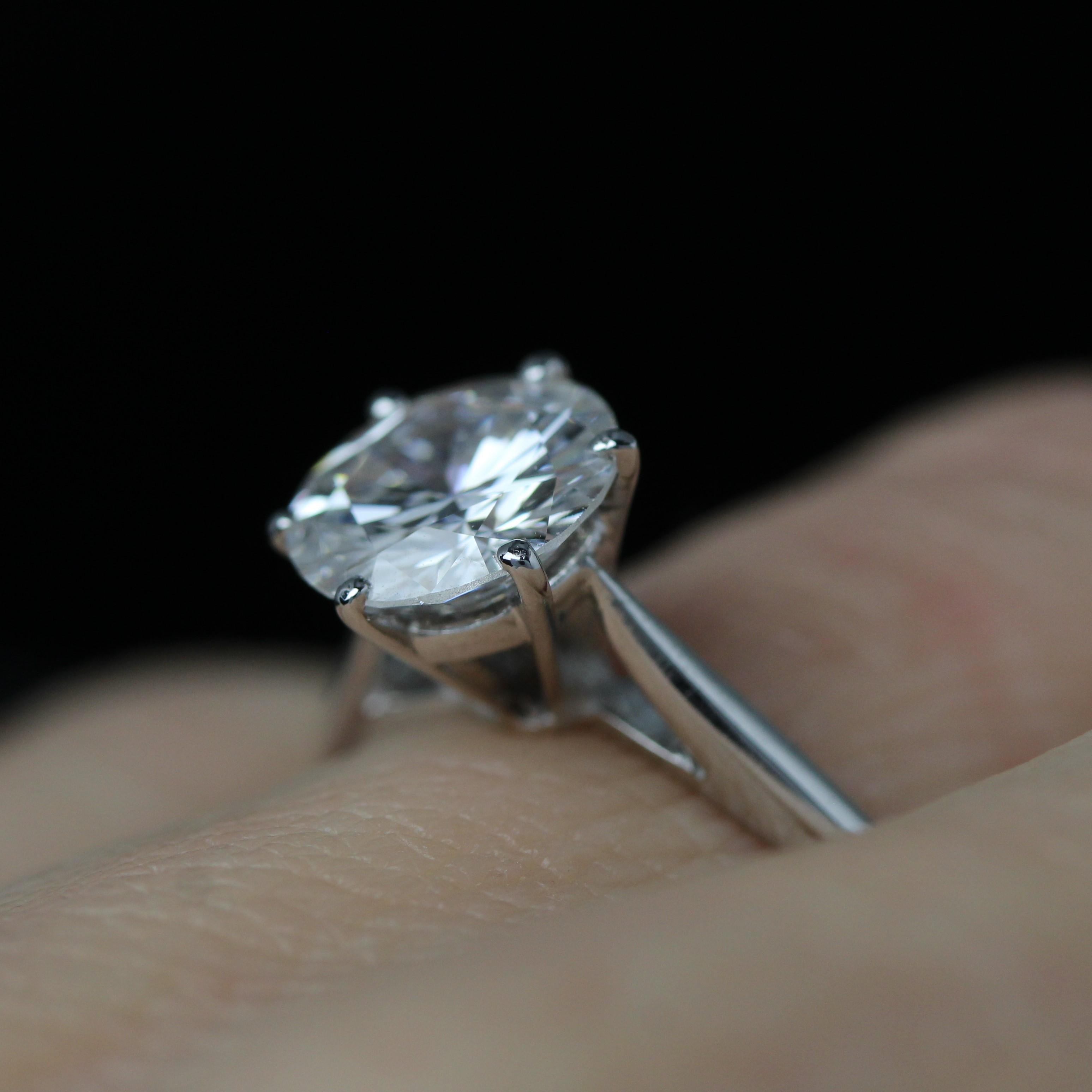 Moderno anello solitario in oro bianco 18 carati con diamante da 1,21 carati E.VS1 in vendita 7