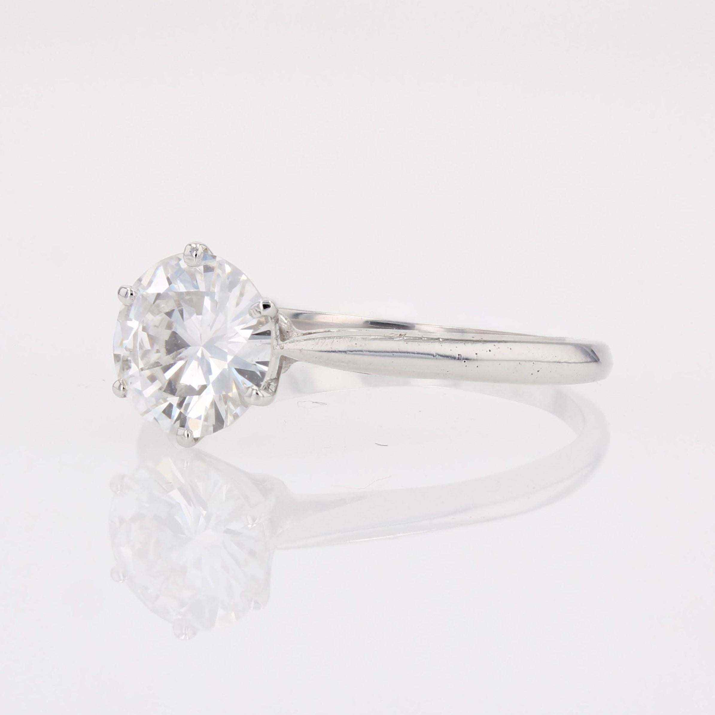 Moderno anello solitario in oro bianco 18 carati con diamante da 1,21 carati E.VS1 in vendita 3
