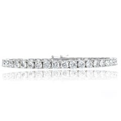 Modern 12.48 Diamond 18k White Gold Classic Tennis Line Bracelet