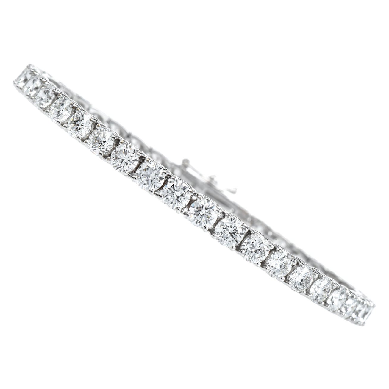The Moderns 12.48 Diamond 18k White Gold Classic Tennis Line Bracelet