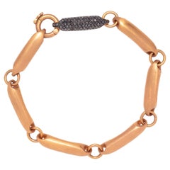Modern 1.25 Carat Black Diamonds Rose Gold 18k Men's Bracelet