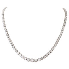 Modern 13+ Carat Graduated Diamond Platinum Riviera Necklace