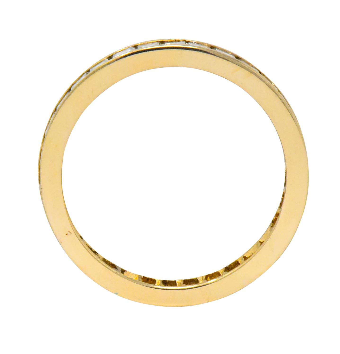 Women's or Men's Modern 1.30 Carat Diamond 14 Karat Gold Eternity Band Ring For Sale