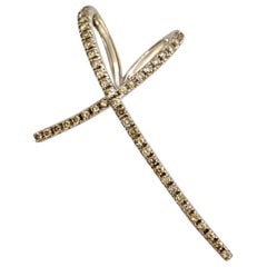 Modern 14 Karat White Gold Diamond Continues Heart Pendant