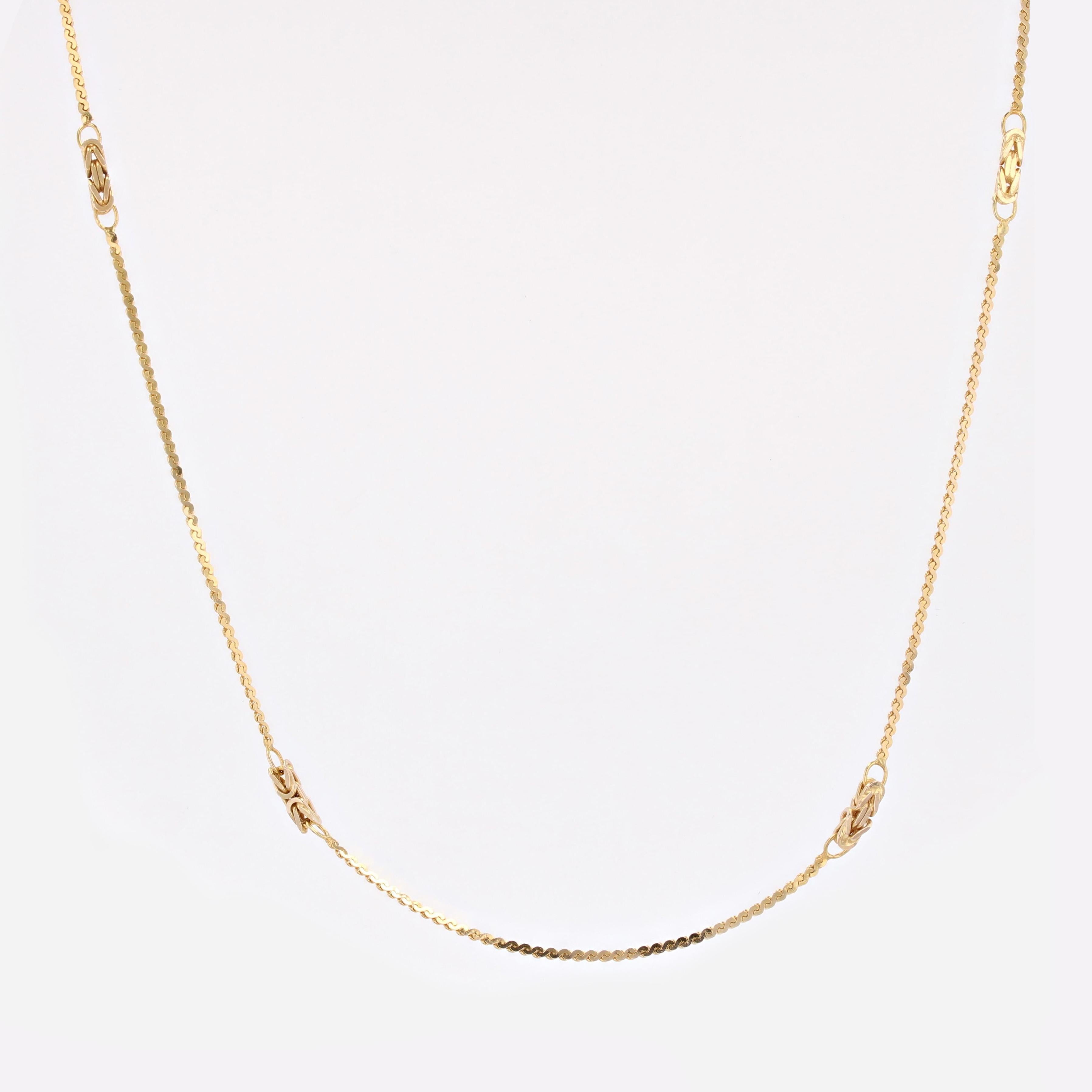 Collana moderna in oro giallo 14 carati con motivi a rete in oro in vendita 10