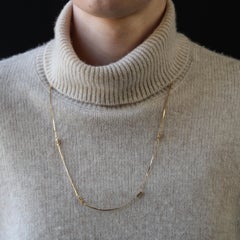 Modern 14 Karat Yellow Gold Fancy Mesh Gold Pattern Necklace