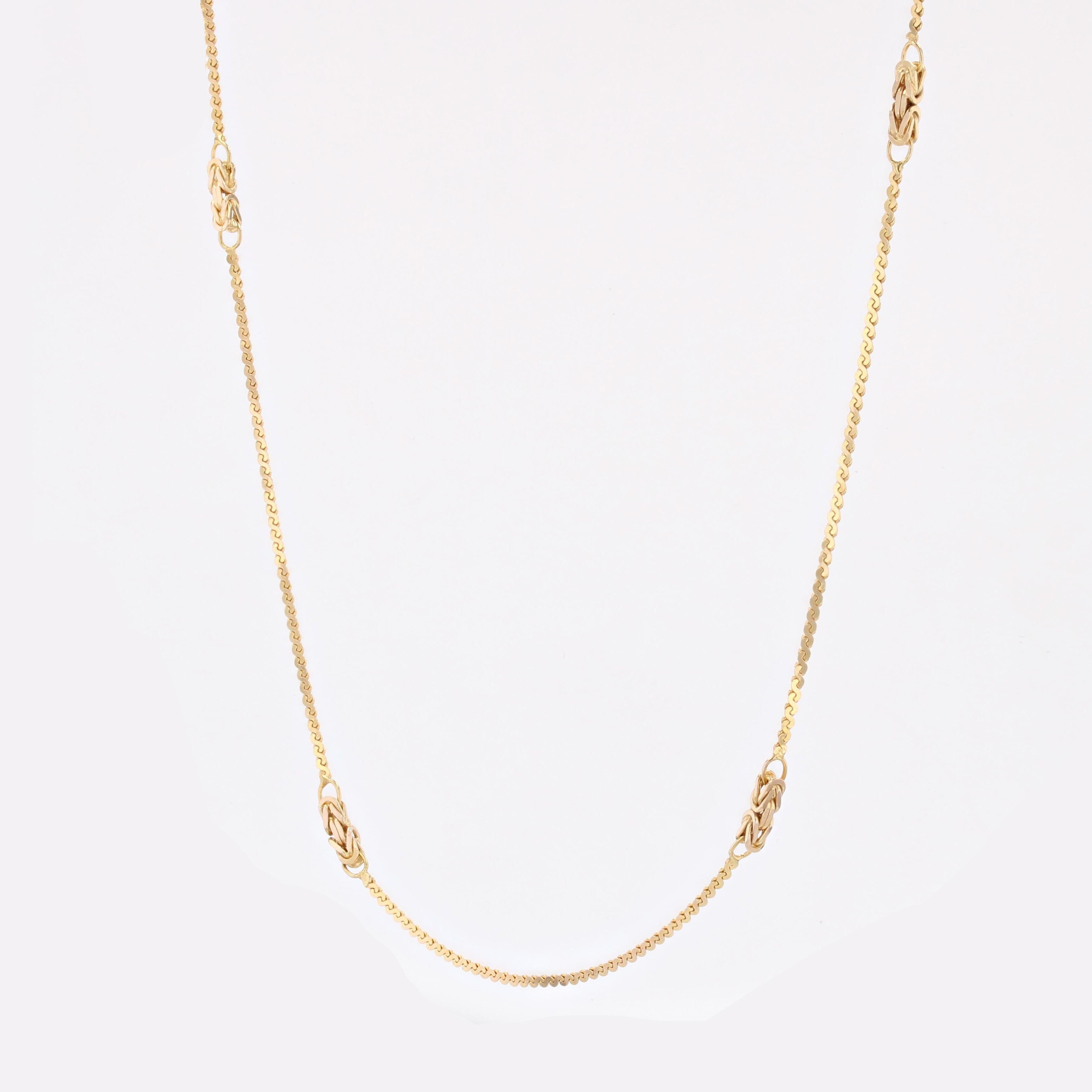 Collana moderna in oro giallo 14 carati con motivi a rete in oro in vendita 1
