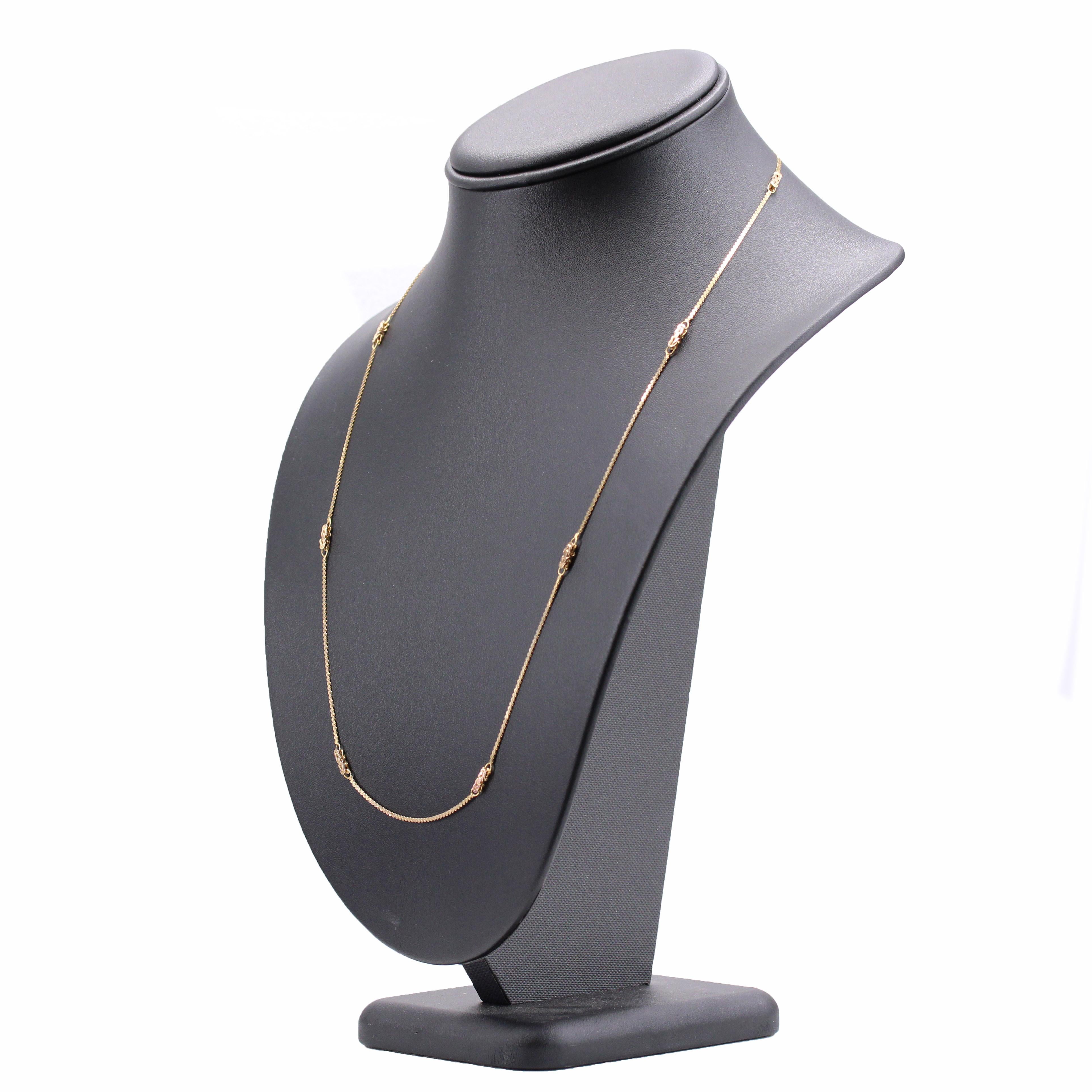 Collana moderna in oro giallo 14 carati con motivi a rete in oro in vendita 3