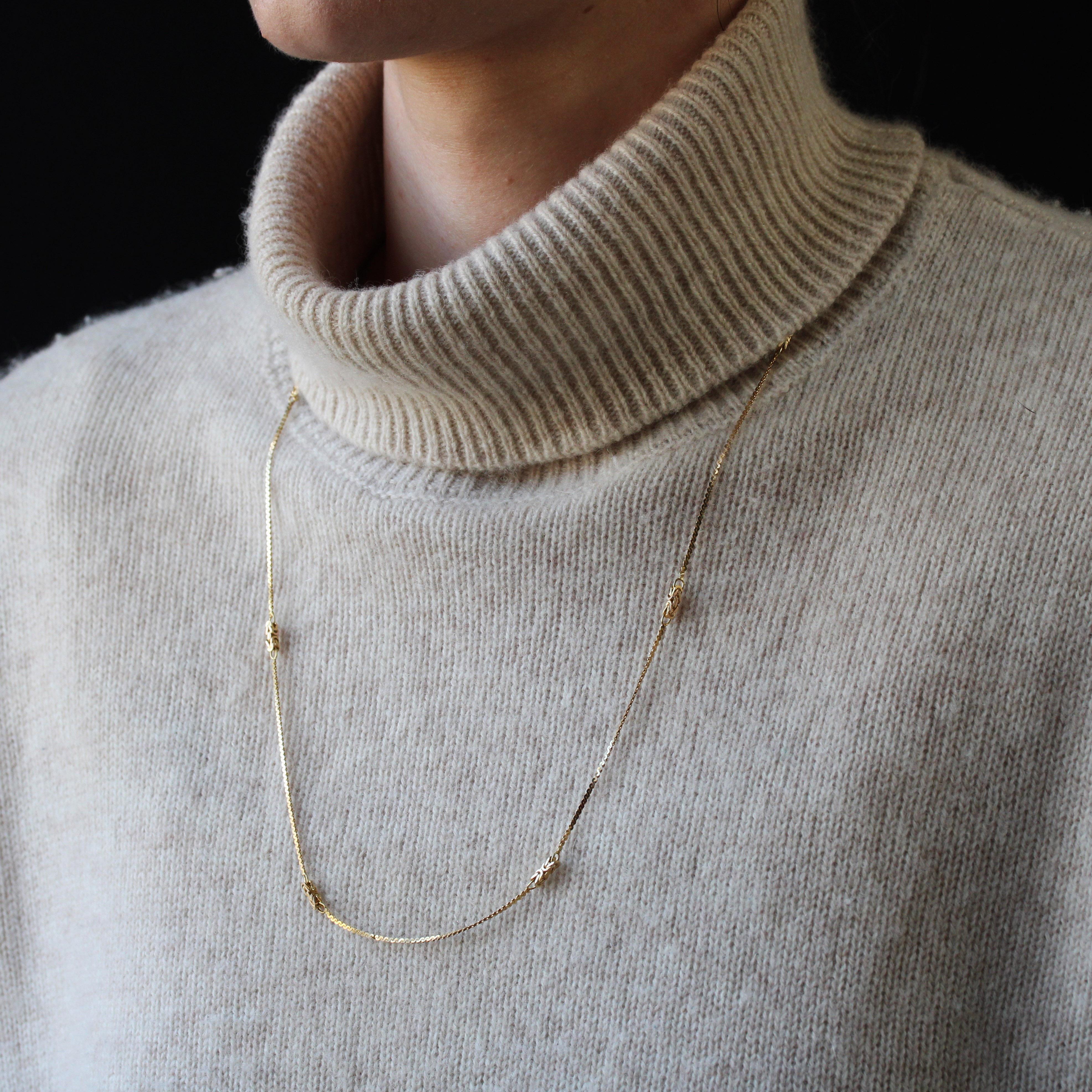 Collana moderna in oro giallo 14 carati con motivi a rete in oro in vendita 4