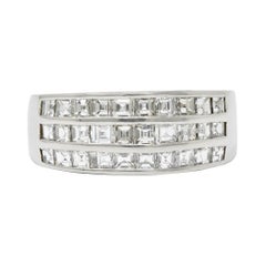 Modern 1.46 Carats Square Step Cut Diamond Platinum Channel Band Ring Modern 1.46 Carats Square Step Cut Diamond Platinum Channel Band Ring