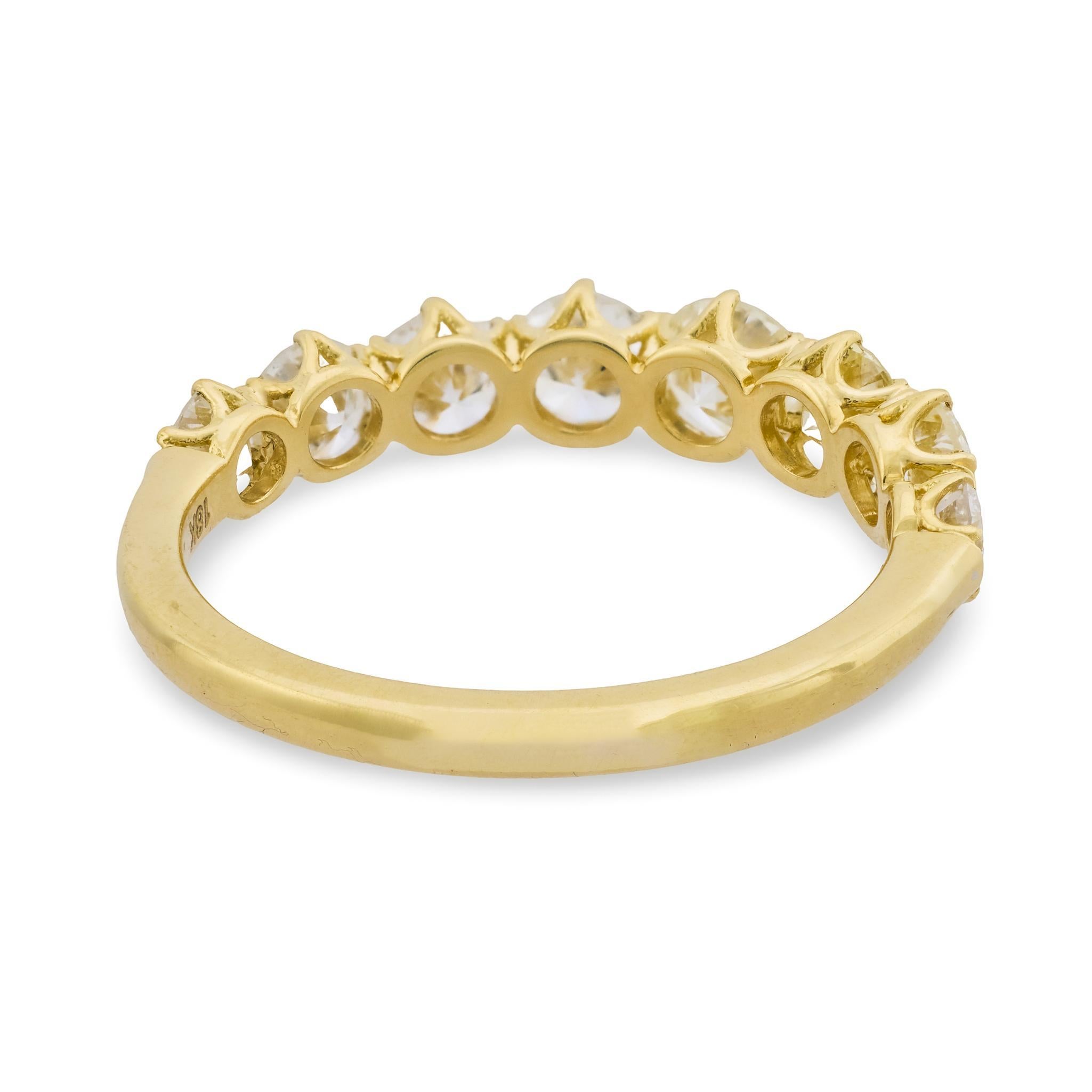 Taille brillant Bracelet d'éternité moderne en or jaune 18 carats avec diamant de 1,48 carat en vente
