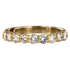 Modern 1.49 Carat Diamond 18 Karat Yellow Gold Wedding Band Ring