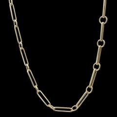 Moderne 14K Gelbgold Büroklammer Kette Halskette