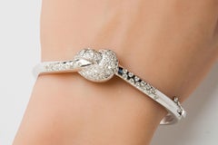 Modern 14k White Gold Knot Diamond Bracelet
