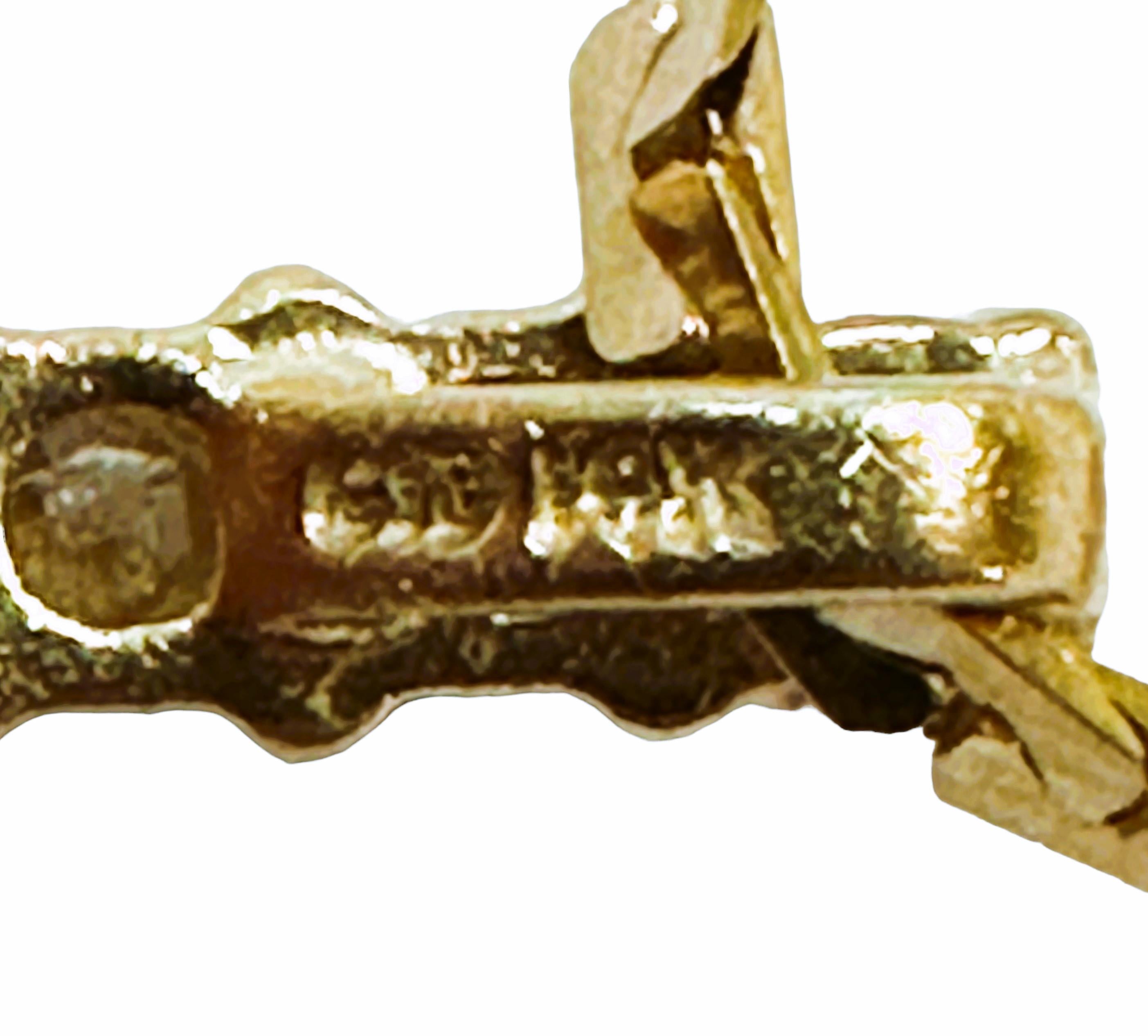 Moderne 14k Gelbgold .54 Karat Diamant Vertikaler Bar-Anhänger Halskette 18