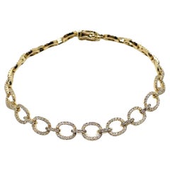 Modern 14K Yellow Gold Open Link Diamond Bracelet