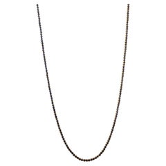Modern 14K Yellow Gold Tennis Necklace with 9.46 Ct Round Deep Blue Sapphires