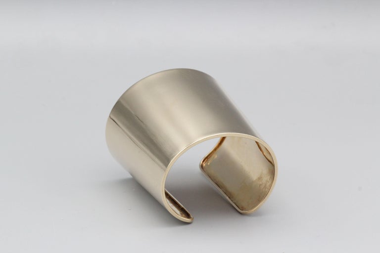 Modern 14k Yellow Gold "Wonder Woman" Cuff Bracelet For Sale at 1stDibs