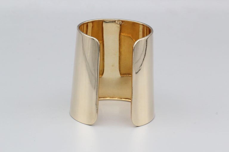Modern 14k Yellow Gold "Wonder Woman" Cuff Bracelet For Sale at 1stDibs