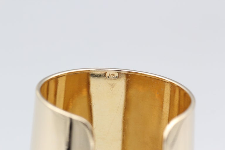 Modern 14k Yellow Gold "Wonder Woman" Cuff Bracelet For Sale at 1stDibs
