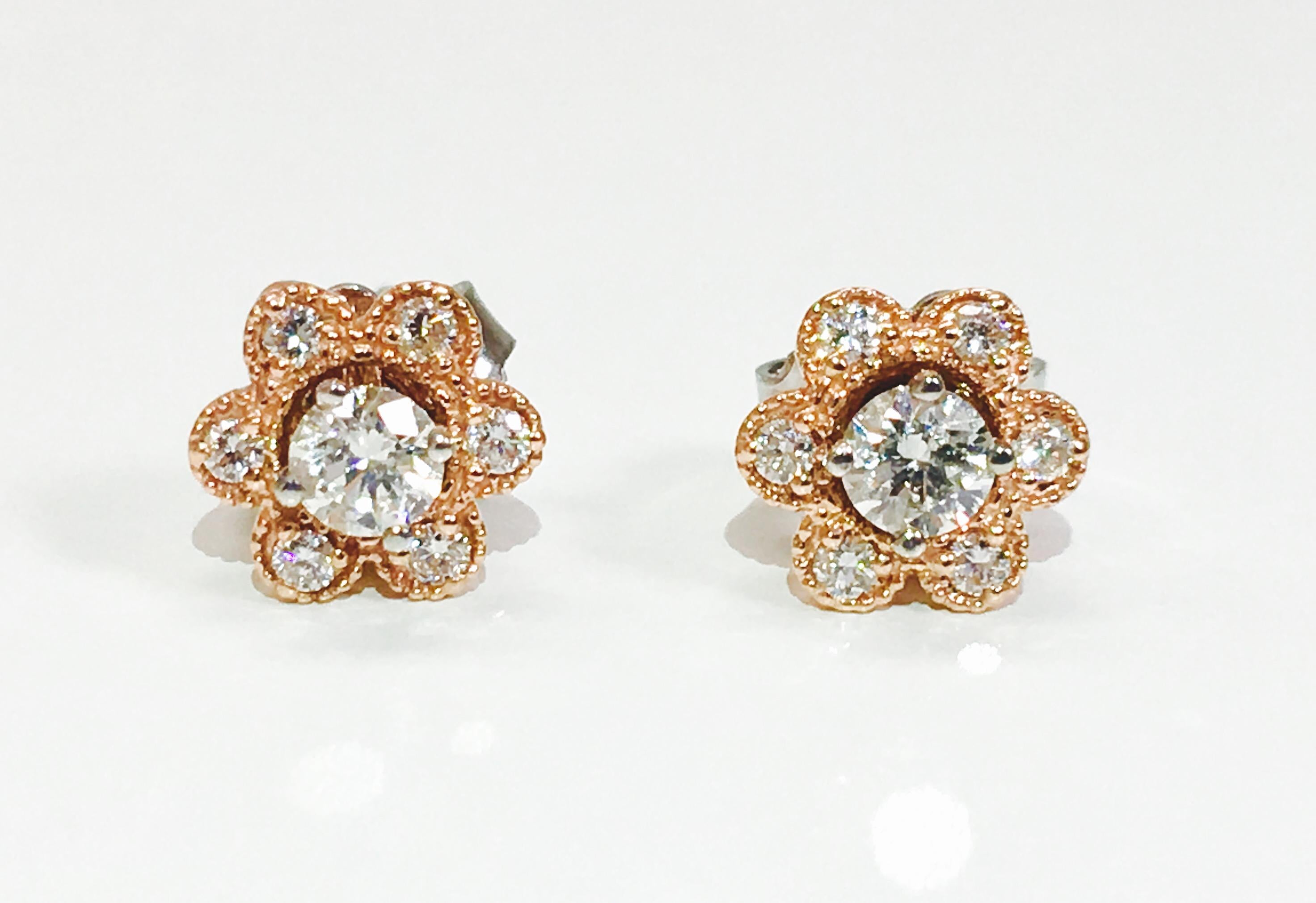 Modern 1.50 Carat Diamond 4 Way Earrings Custom Made In Excellent Condition For Sale In Miami, FL