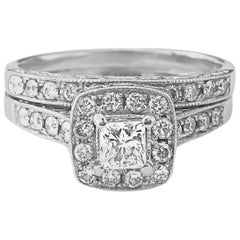 Modern 1.50 Carat Diamond Engagement Ring in 14 Karat White Gold