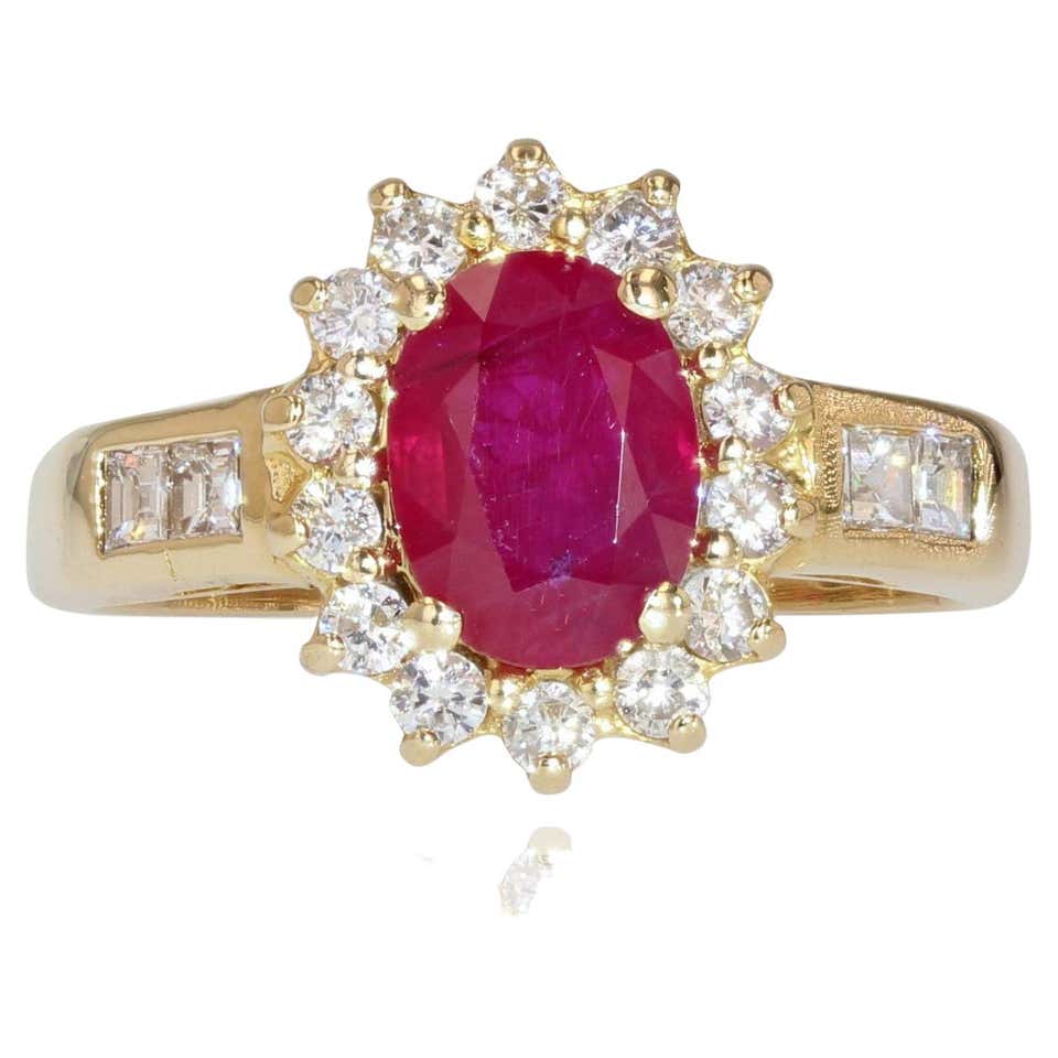 Georgian 18 Carat Gold Table Cut Diamond Ruby Ring For Sale at 1stDibs ...