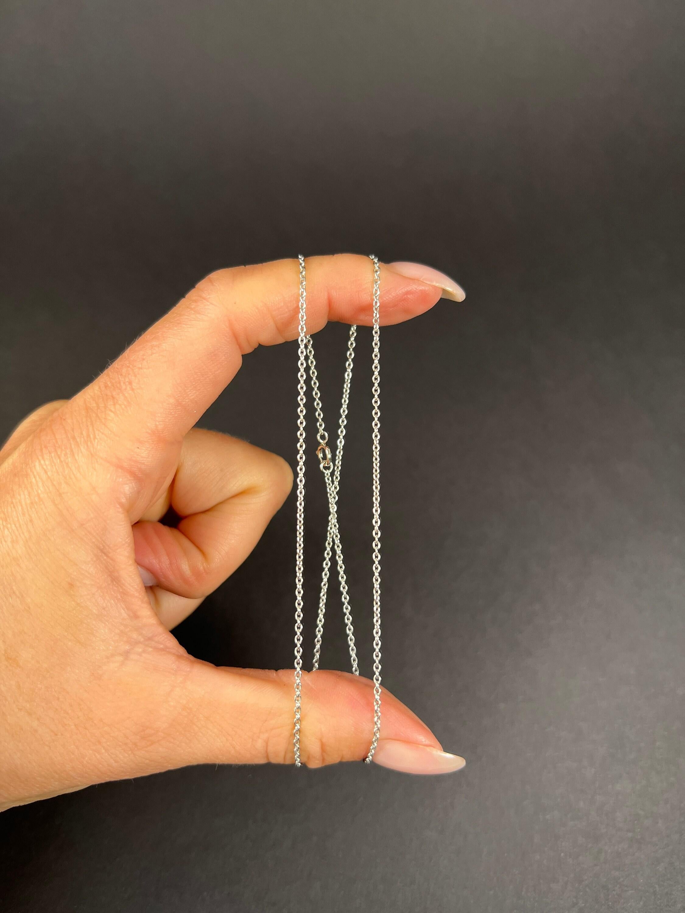 da uomo o donna Catena moderna da 16 3/4 di pollice con timbro in platino, A Link con chiusura ad anello con bullone in vendita