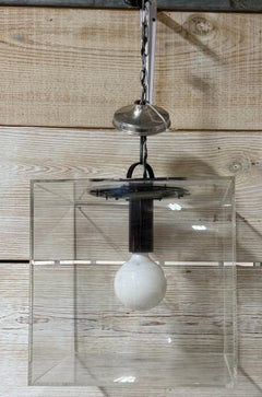 Modern 16-Inch Cube Minimalist Lucite Chandelier