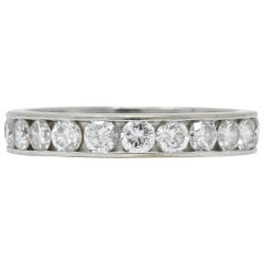 Modern 1.61 Carat Diamond 14 Karat White Gold Eternity Stack Band Ring