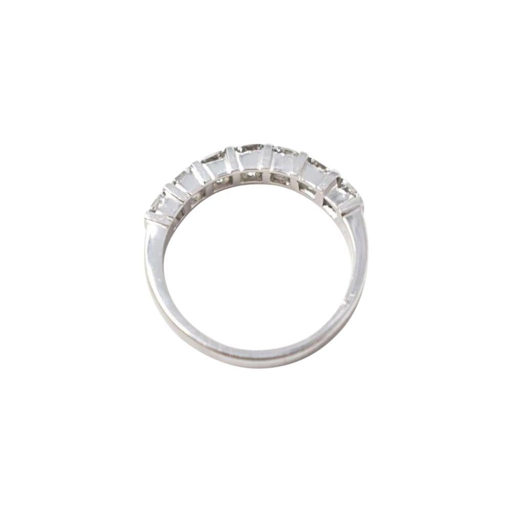 Contemporary Modern 1.75 CTW Emerald Cut Diamond Platinum Wedding Band Ring